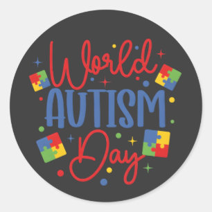 Adesivo Redondo Dia Mundial da Conscientização do Autismo Peça de