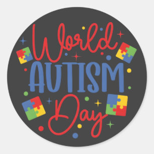 Adesivo Redondo Dia Mundial da Conscientização do Autismo Peça de
