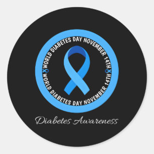 Adesivo Redondo Dia Mundial da Diabetes 2023 Diabetes Tipo 1 Tipo