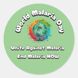 Adesivo Redondo Dia Mundial da Malária - Unir Contra a Malária