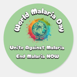 Adesivo Redondo Dia Mundial da Malária - Unir Contra a Malária