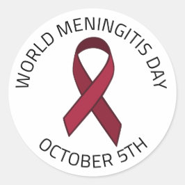 Adesivo Redondo Dia Mundial da Meningite - 5 de outubro