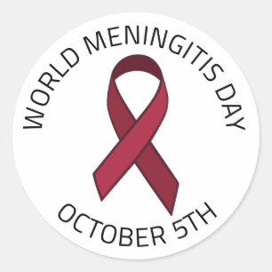 Adesivo Redondo Dia Mundial da Meningite - 5 de outubro