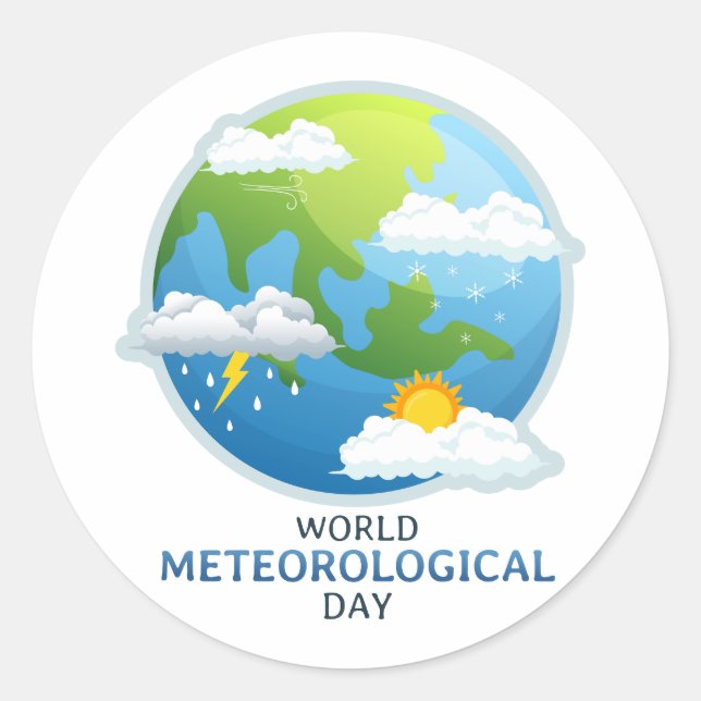 Adesivo Redondo Dia Mundial da Meteorologia (Frente)