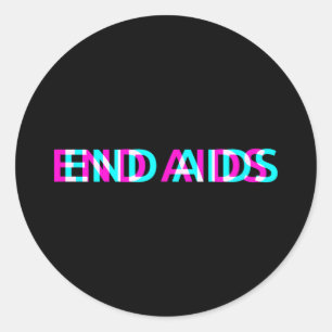 Adesivo Redondo Dia Mundial da Sida Conscientização sobre Hiv Acab