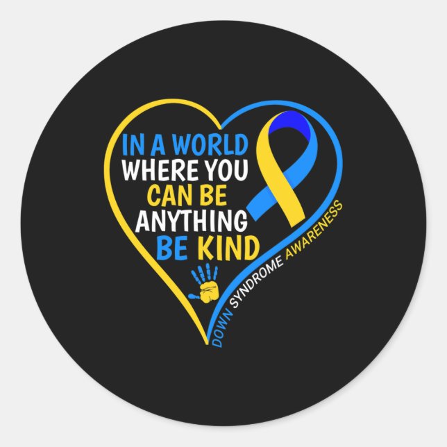 Adesivo Redondo Dia Mundial da Síndrome de Baixo Estar Contra Sínd (Frente)