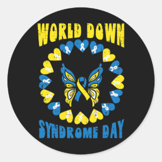 Adesivo Redondo Dia Mundial da Síndrome de Down Homens de Consciên