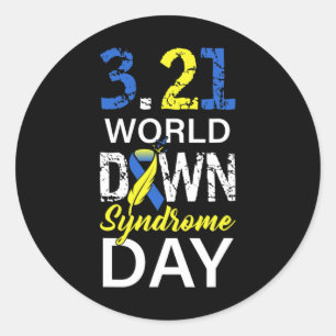 Adesivo Redondo Dia Mundial da Síndrome de Down para combater idei