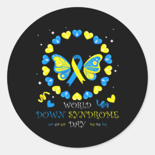 Adesivo Redondo Dia Mundial da Síndrome de Down para combater idei
