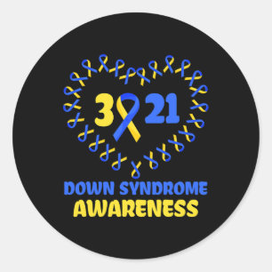Adesivo Redondo Dia Mundial da Síndrome de Down para combater idei