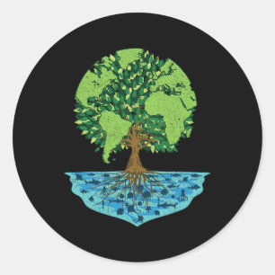 Adesivo Redondo Dia Mundial da Terra Salva A Floresta Do Meio Natu