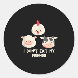 Adesivo Redondo Dia Mundial da Vegetariana Eu Não Como Vegan Aos M