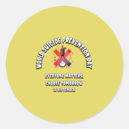 Adesivo Redondo Dia Mundial de Prevenção do Suicídio. Todo Mundo I