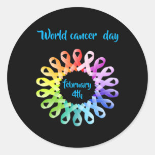 Adesivo Redondo Dia Mundial do Cancer