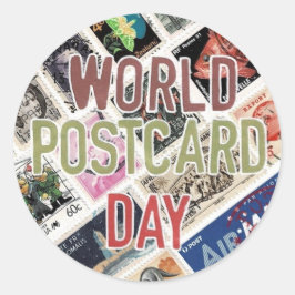 Adesivo Redondo Dia Mundial do Cartão Postal