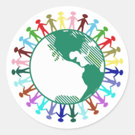 Adesivo Redondo Dia Mundial do Pensamento * Diversidade