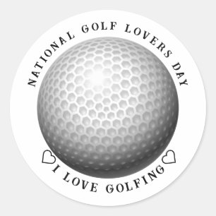 Adesivo Redondo Dia Nacional do Golfe  Esportes