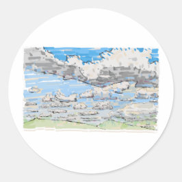 Adesivo Redondo Dia nublado