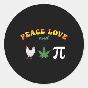 Adesivo Redondo Dia Pi do Pote de Frango do Peace Love