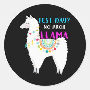 Adesivo Redondo Dia sem Prob Llama Prova de presentes no teste de