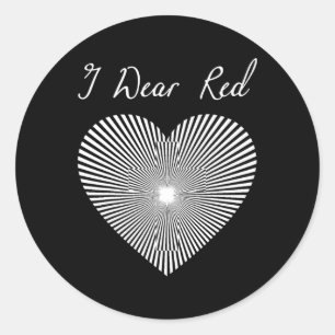 Adesivo Redondo Dia Vermelho Fita Coração Figurino Doença Cardíaca