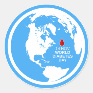 Adesivo Redondo Diabetes consciência mundo diabetes dia o 14 de