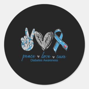 Adesivo Redondo Diabetes Consciência Paz Cura de Amor
