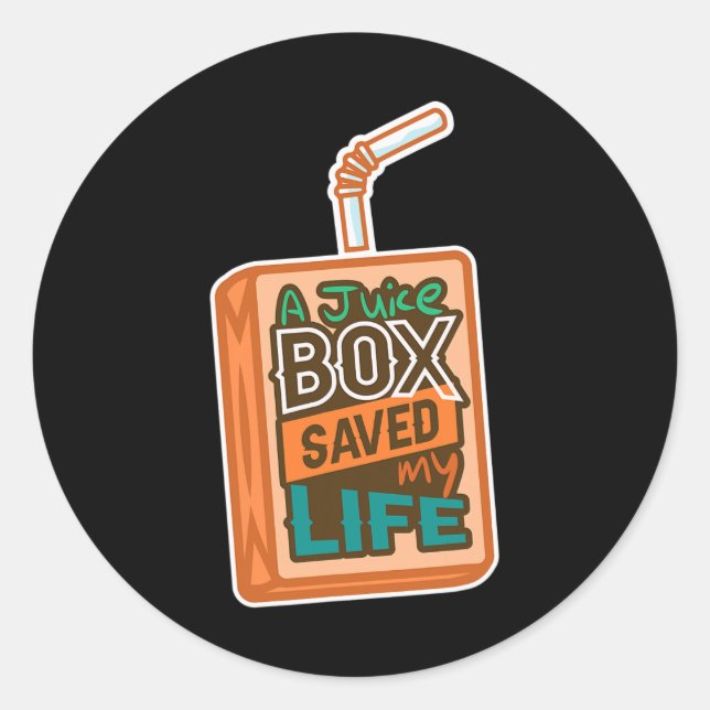 Adesivo Redondo Diabetes Consciência Um Juice Box Salvou Minha Vid (Frente)