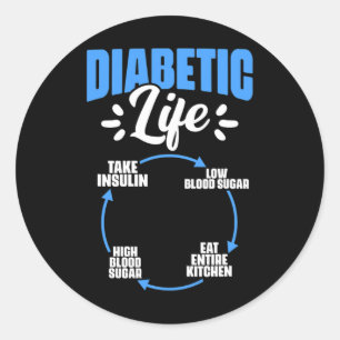 Adesivo Redondo Diabetes Diabetes Guerreiro Diabetes Sensibilizaçã
