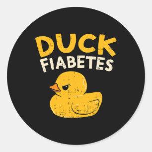 Adesivo Redondo Diabetes Divertidos Sensibilização Duck Fiabetes E
