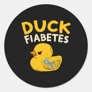 Adesivo Redondo Diabetes Divertidos Sensibilização Duck Fiabetes E