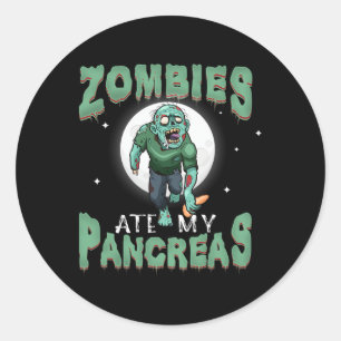 Adesivo Redondo Diabetes Divertidos Sensibilizam Zombies Comem Meu