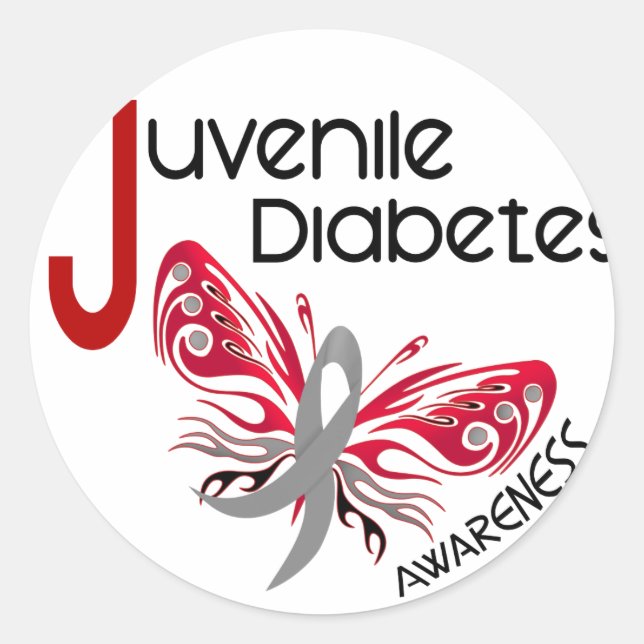 Adesivo Redondo Diabetes Juvenis BUTERFLY 3 (Frente)