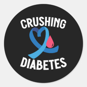 Adesivo Redondo Diabetes Sensibilização do Guerreiro T1d Esmagando