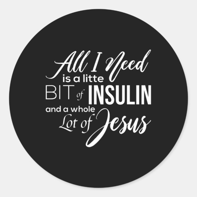 Adesivo Redondo Diabetes Sensibilização Presentes Diabéticos Insul (Frente)