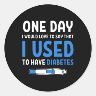 Adesivo Redondo Diabetes Tipo 1 Citações Cura Tipo 1 Diabetes