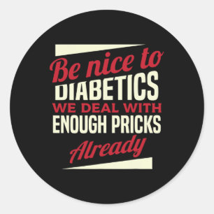 Adesivo Redondo Diabetes Tipo 1 Diabetes T1D Sensibilização para o