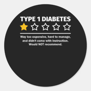 Adesivo Redondo Diabetes Tipo 1 Recomendada Sensibilização para o