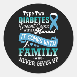 Adesivo Redondo Diabetes Tipo 2 Para Diabetes Azul Familiares