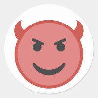 Diabo Engraçado Emoji Red Sorri