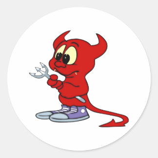 Adesivo Redondo diabo pequeno small devil