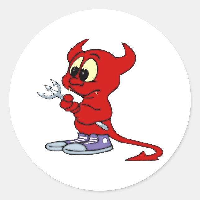 Adesivo Redondo diabo pequeno small devil (Frente)