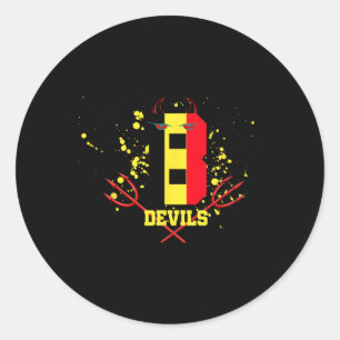 Adesivo Redondo Diabos da Bélgica Futebol Esporte 