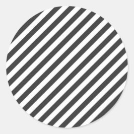 Adesivo Redondo Diagonal black and white stripes  pattern
