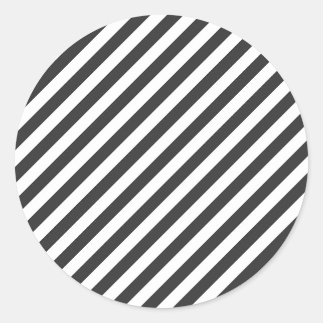 Adesivo Redondo Diagonal black and white stripes  pattern (Frente)
