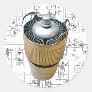 Adesivo Redondo Diagrama esquemático transmissor cerâmico do tub