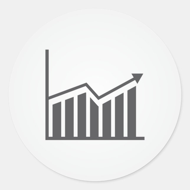 Adesivo Redondo diagrama-ícone-símbolo de negócio-gráfico (Frente)