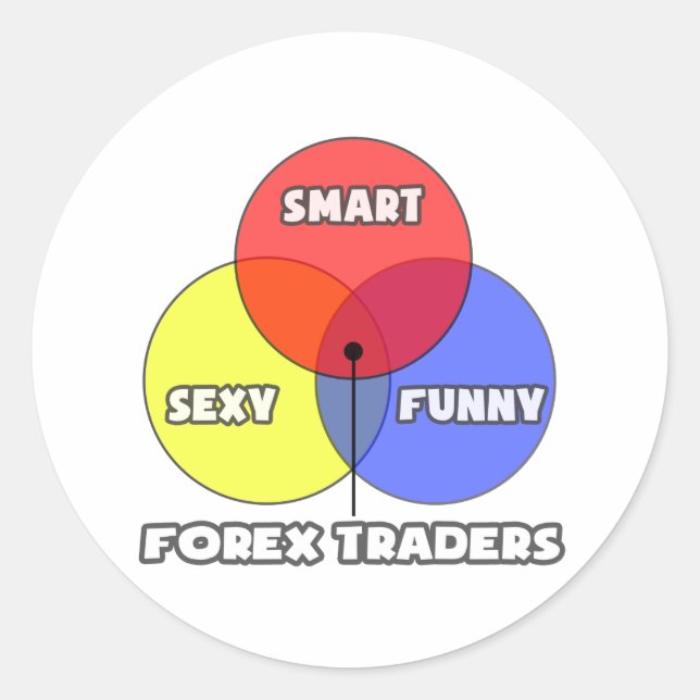 Adesivo Redondo Diagrama Venn.. Comerciantes Forex (Frente)