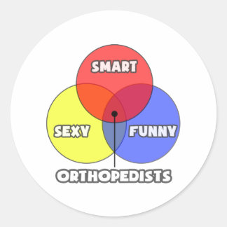Adesivo Redondo Diagrama Venn.. Ortopedistas