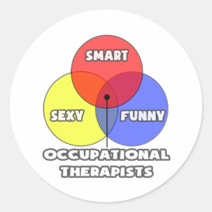 Adesivo Redondo Diagrama Venn... Terapêuticos Ocupacionais